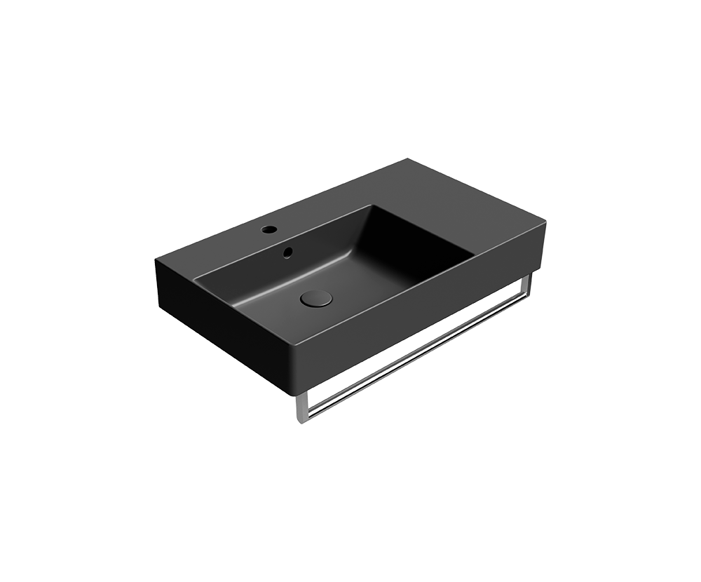 GSI Kube X 80 x 47 basin with right hand ledge in matt ardesia