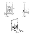 Geberit Duofix Wall-Hung Bidet Frame technical drawing