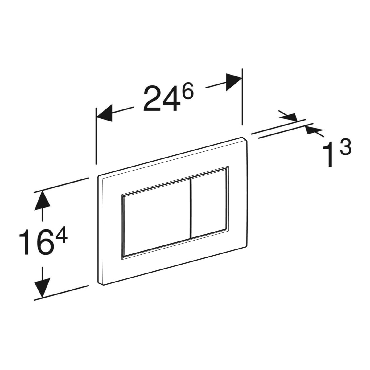 Geberit Sigma01 Square Dual Flush Plate technical drawing