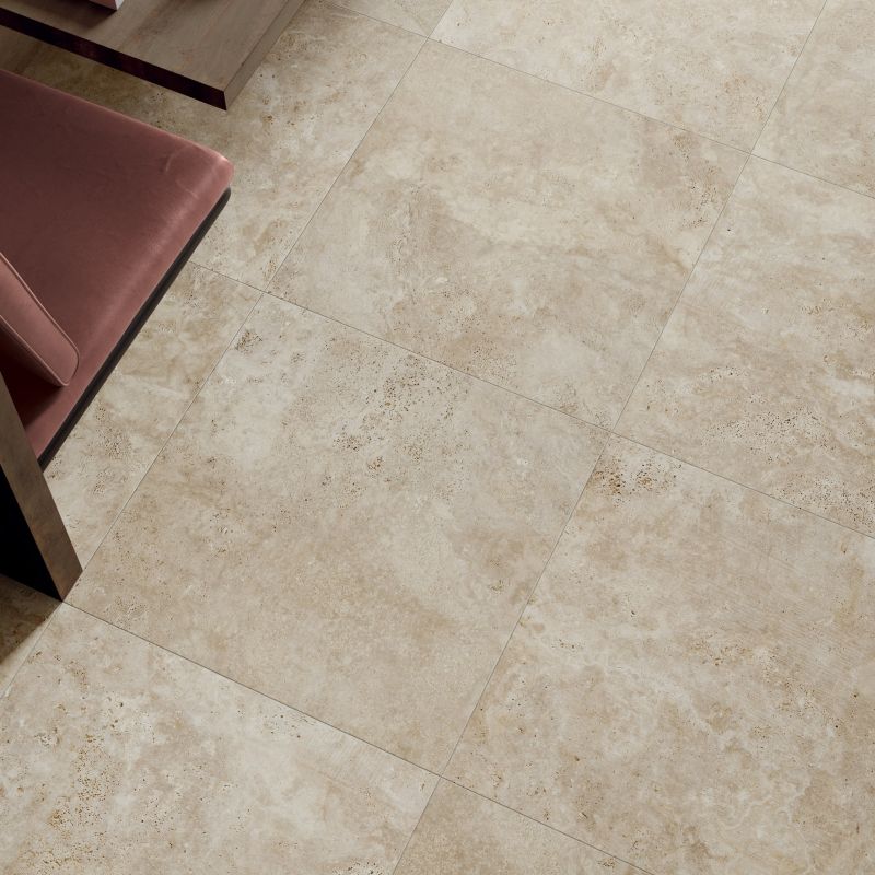 Flaviker Navona Honey Cross 80x80 with Honey Vein 120x280 detail installation