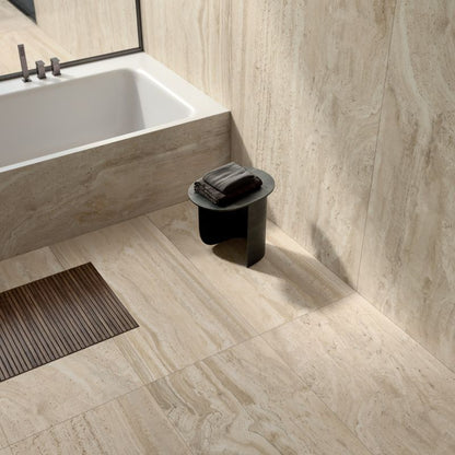 Flaviker Navona Honey Vein 120x280 and 60x120 installation