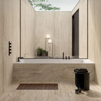 Flaviker Navona Honey Vein 120x280 and 60x120 detail installation