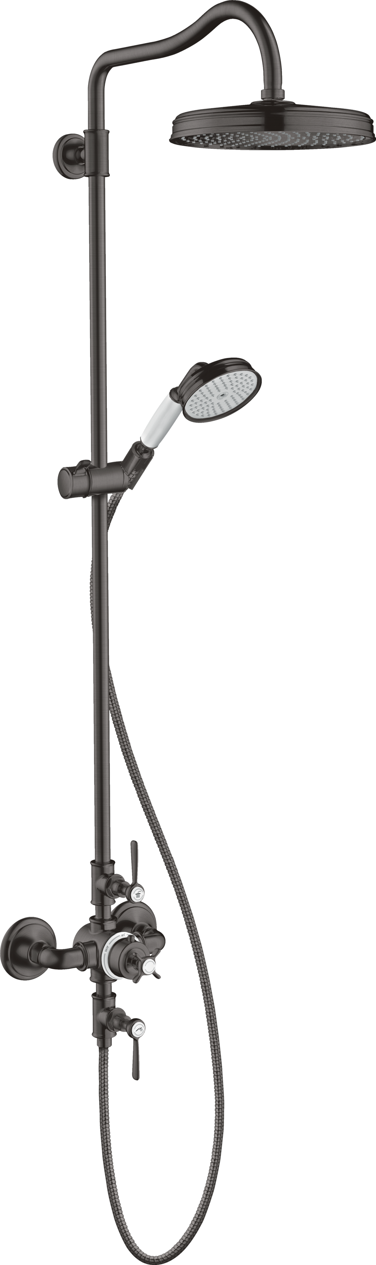 AXOR Montreux Thermostatic Showerpipe 240 Brushed Black Chrome