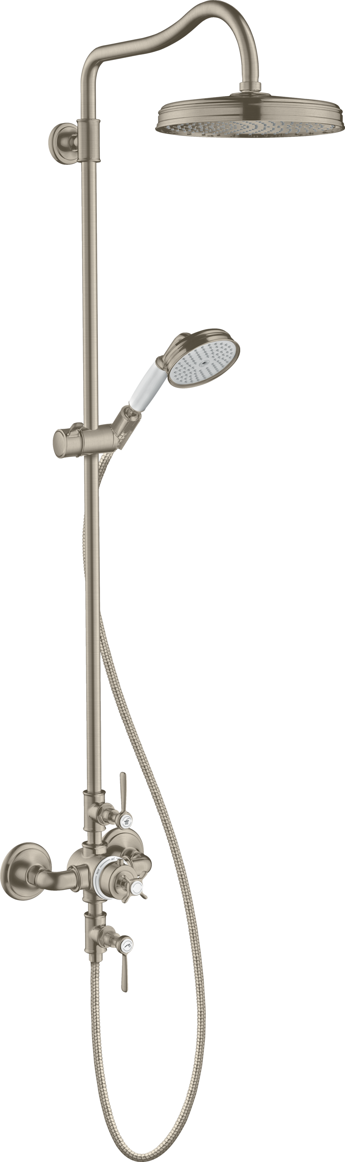 AXOR Montreux Thermostatic Showerpipe 240 Brushed Nickel