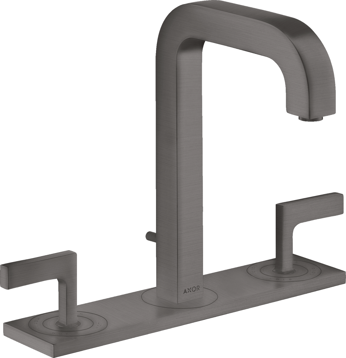 AXOR Citterio 3-Hole Basin Mixer 170 with Plate Brushed Black Chrome