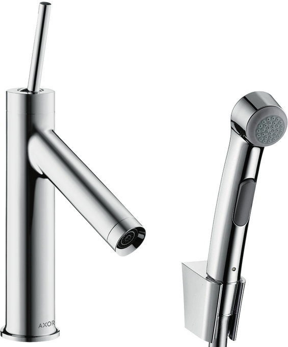 AXOR Starck Basin Mixer 90 with Bidette Spray and 1.6 m Hose Chrome