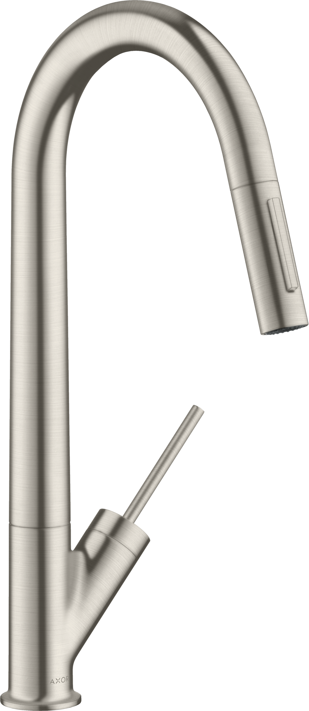 AXOR Starck Kitchen Mixer 270 with Pull-Out Spray Stainless Steel Optic