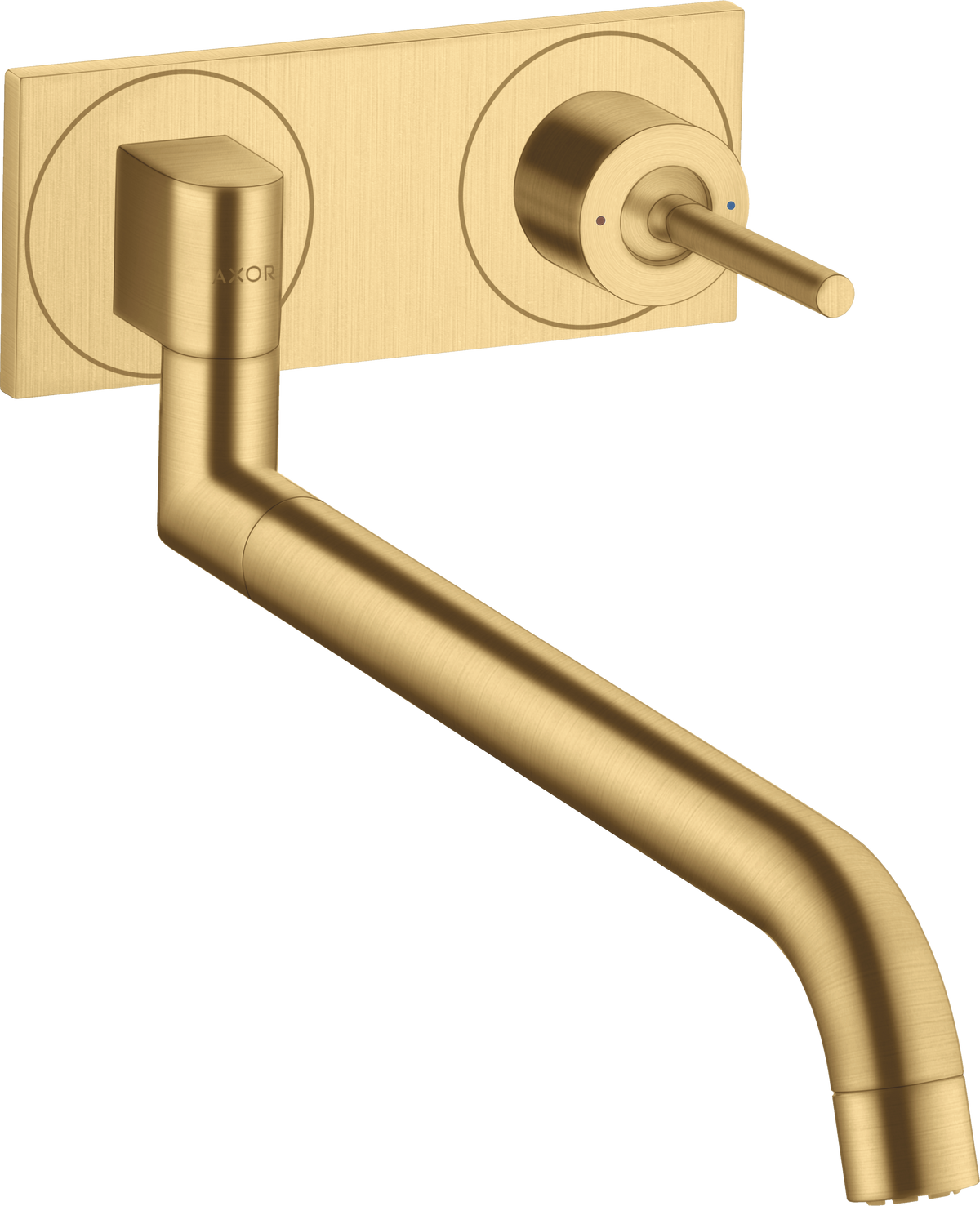 AXOR Uno Wall-Mounted Kitchen Mixer for Concealed Installation Brushed Gold Optic