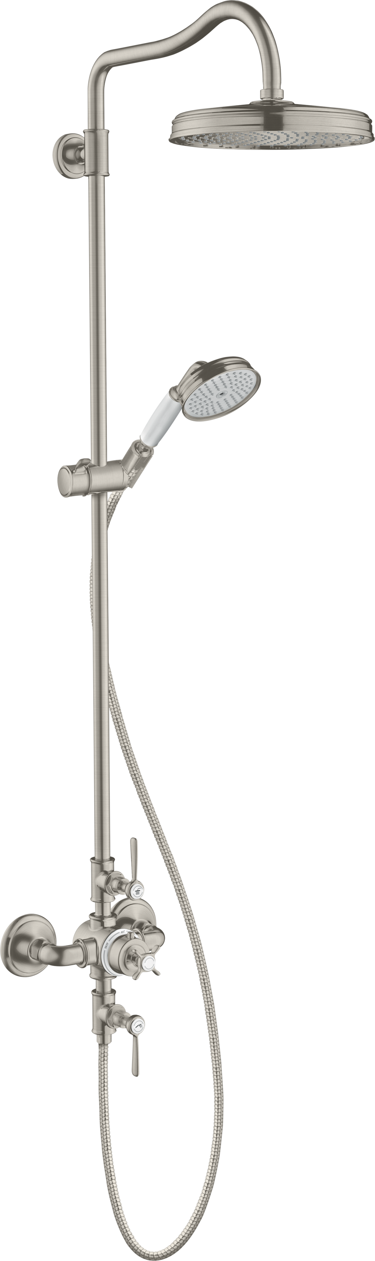 AXOR Montreux Thermostatic Showerpipe 240 Stainless Steel Optic