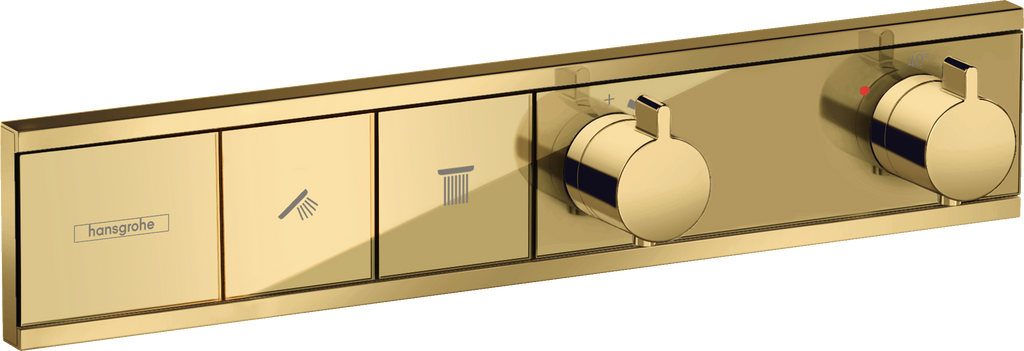 hansgrohe RainSelect Thermostat for 2 Functions Polished Gold Optic