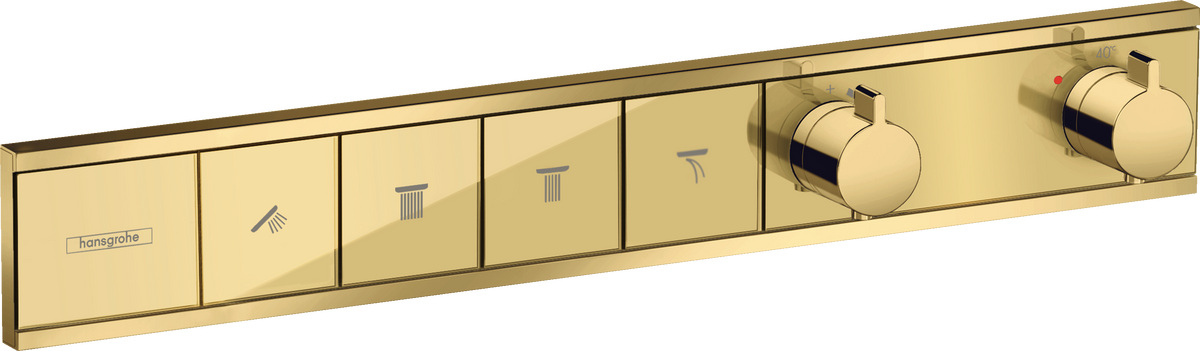hansgrohe RainSelect Thermostat for 4 Functions Polished Gold Optic