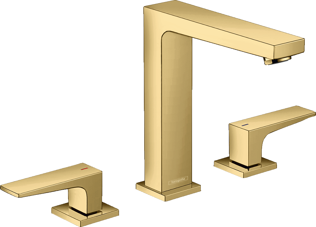 hansgrohe Metropol 3-Hole Basin Mixer 160 Polished Gold Optic