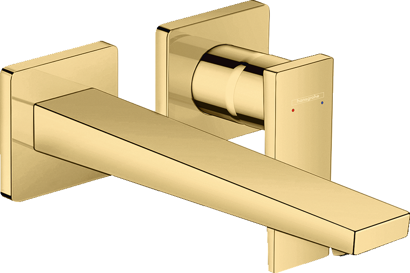 hansgrohe Metropol Wall-Mounted Basin Mixer 225mm Polished Gold Optic