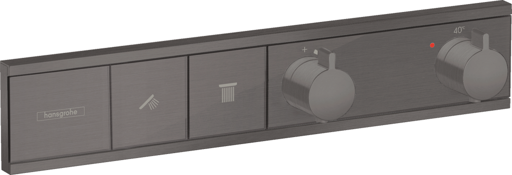 hansgrohe RainSelect Thermostat for 2 Functions Brushed Black Chrome