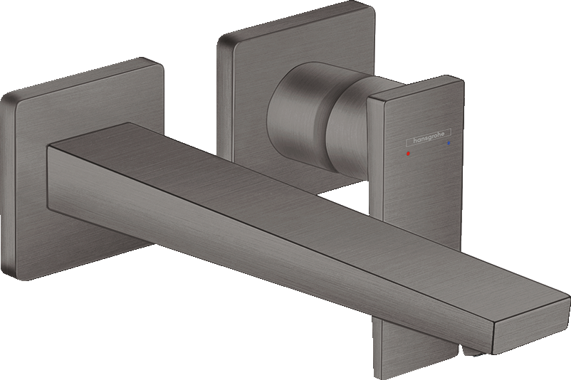 hansgrohe Metropol Wall-Mounted Basin Mixer 225mm Brushed Black Chrome