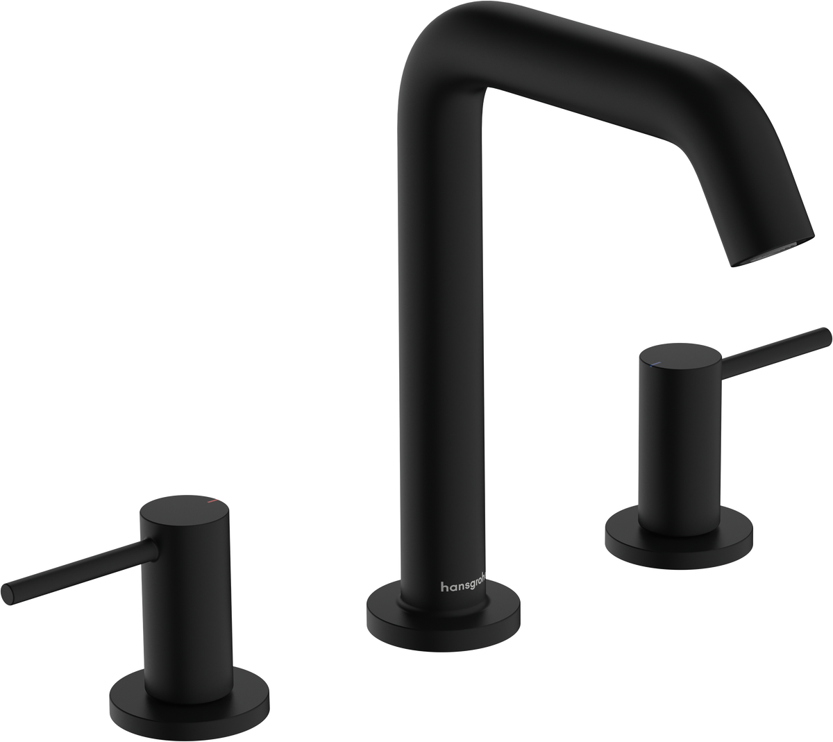 hansgrohe Tecturis S 3-Hole Basin Mixer 150 EcoSmart+ with Push-Open Waste Matt Black