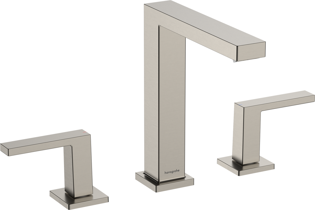 hansgrohe Tecturis E 3-Hole Basin Mixer 150 EcoSmart+ with Push-Open Waste Matt White