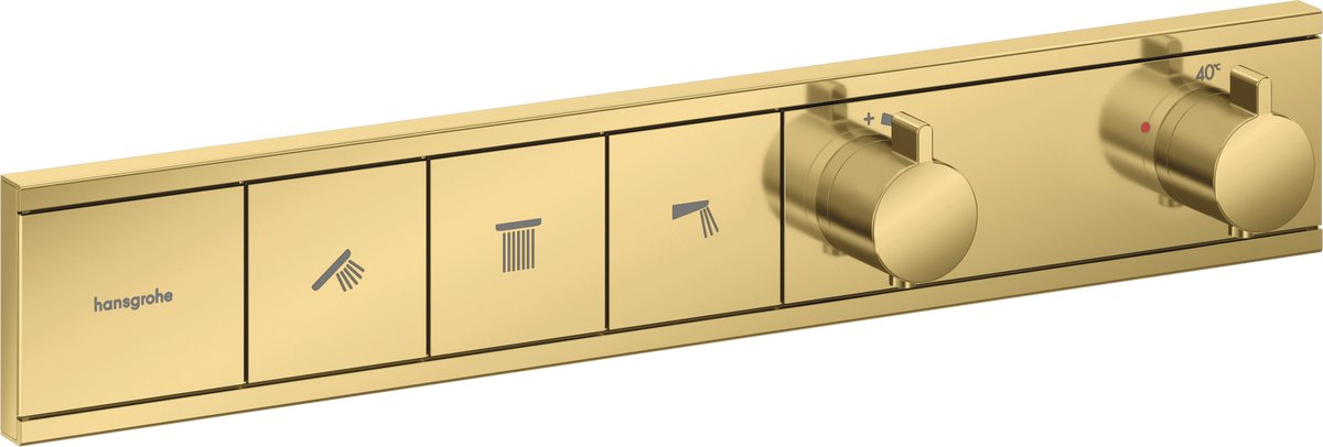 hansgrohe RainSelect Thermostat for 3 Functions Polished Gold Optic