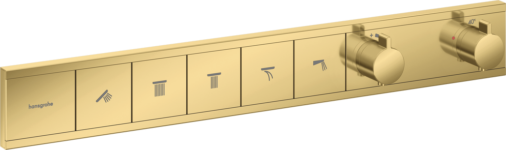 hansgrohe RainSelect Thermostat for 5 Functions Polished Gold Optic