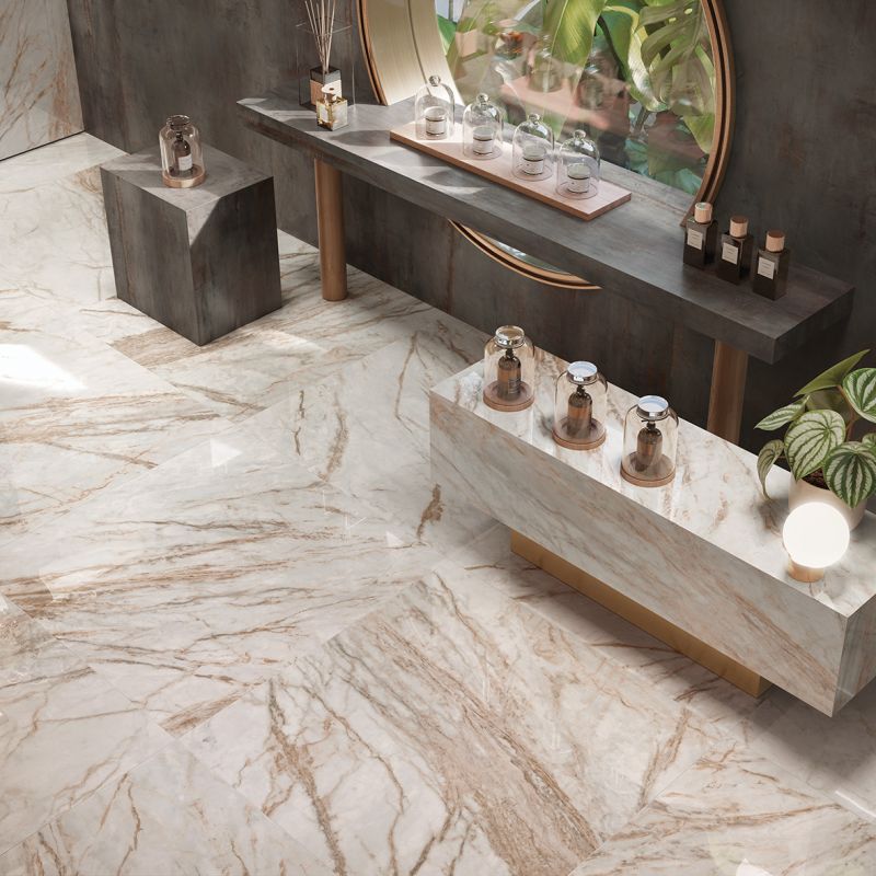 Flaviker Supreme Treasure Luminous Everose Lux 120x120 with Rebel Lead 120x280 installation
