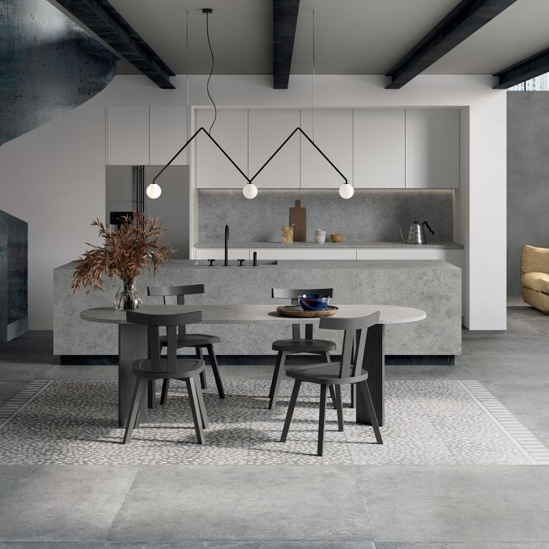 Poetry Stone Pirenei Grey 120x120 and 120x280 lifestyle
