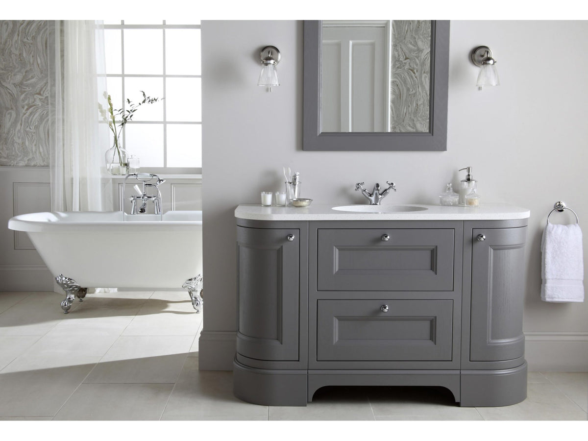Burbidge Tetbury Curved vanity unit in a bathroom