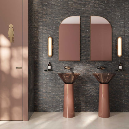 Flaviker Supreme Memories Breccia Imperiale Antique 3D 60x120 with Pulpis Ivory 60x120 installation