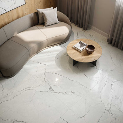 Flaviker Supreme Memories Quarzite Luna Antique 3D 120x120 with Materia Four Seasons Honey installation