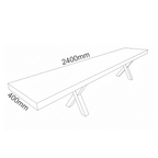 Leopard Brass liquid metal bench, 2400mm long