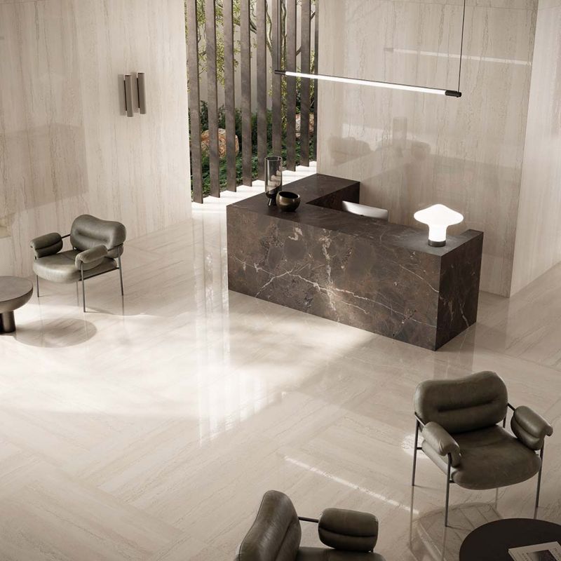 Flaviker Double Linear Beige Lux 3D 120x280 and 120x120 installation