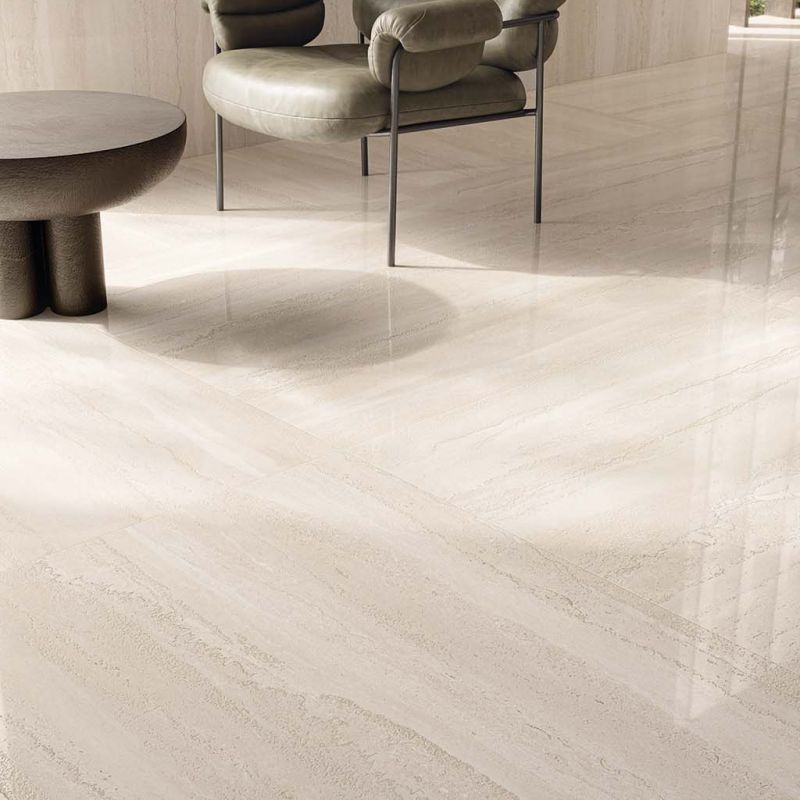 Flaviker Double Linear Beige Lux 3D 120x280 with Supreme Memories Breccia Imperiale installation