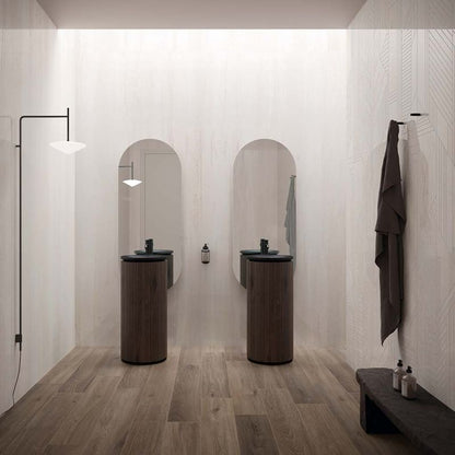 Flaviker Double Linear White Lux 3D 120x280 with Four Seasons Chocolate installation