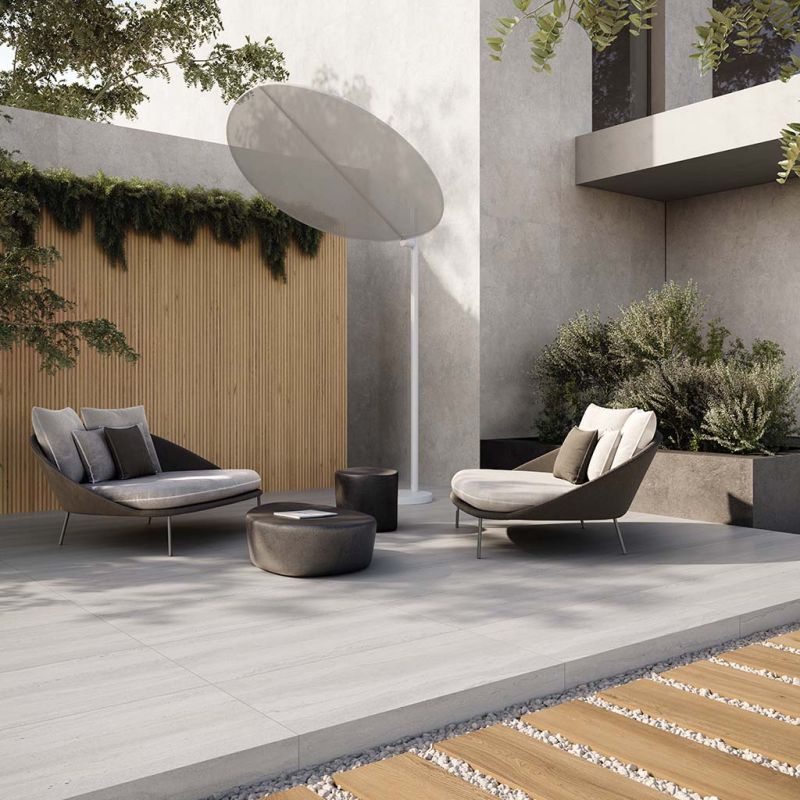 Flaviker Double X20 Linear Grey R11 60x120 20mm with Four Seasons Honey 30x120 installation