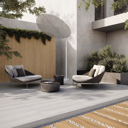 Flaviker Double X20 Linear Grey R11 60x120 20mm with Four Seasons Honey 30x120 installation