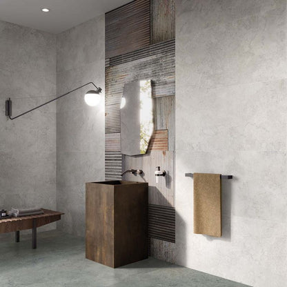 Flaviker Double Plain Grey 60x120 with Mint 60x120 and Rebel Bronze installation