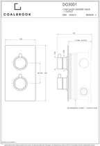 Concealed Shower Valve Trimset 1 Outlet DO3001 including C-Box CO3001 drawing