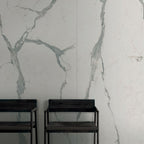 Sensi Up Statuario Versilia Lux 120x280 and 60x120 lifestyle