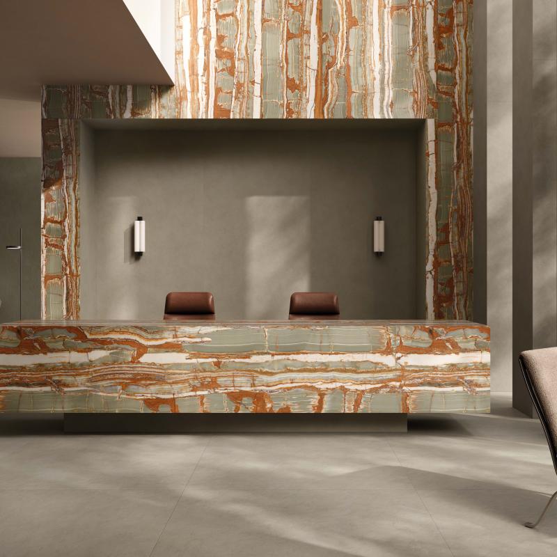 Flaviker Supreme Hedonism Onice Fantastico Lux 3D 120x280 with Palette Mud installation