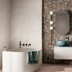 Flaviker Supreme Hedonism Pure Onyx Soft 120x280 with Art Walls Tapis and Palette Bark installation