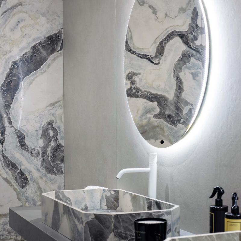 Flaviker Palette Ash 120x280 with Supreme Hedonism Dover White installation