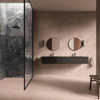 Flaviker Palette Bark 60x120 and 5x120 with Supreme Memories Breccia Imperiale installation