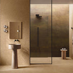Flaviker Palette Mou 60x120 with Confetti mosaic and Rebel Brass 60x120 installation