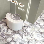 Flaviker Palette Mud 120x280 with Supreme Hedonism Dover White 120x120 installation