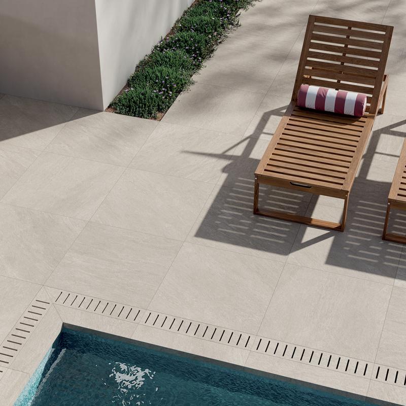 ABK Cliff Ivory OUT.20 R11 80x80 outdoor pool lifestyle