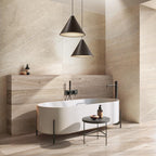 Flaviker Four Seasons Biscuit 20x120 and 26x200 with Rockin' Desert 60x120 installation