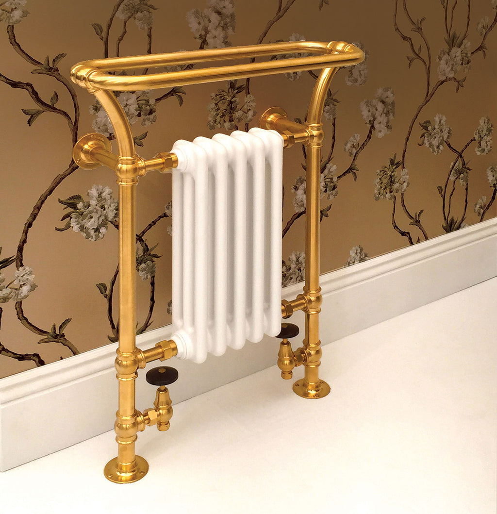Bard & Brazier Florian Floor Mounted Towel Rail 900 x 800mm FLF90/80 — lifestyle