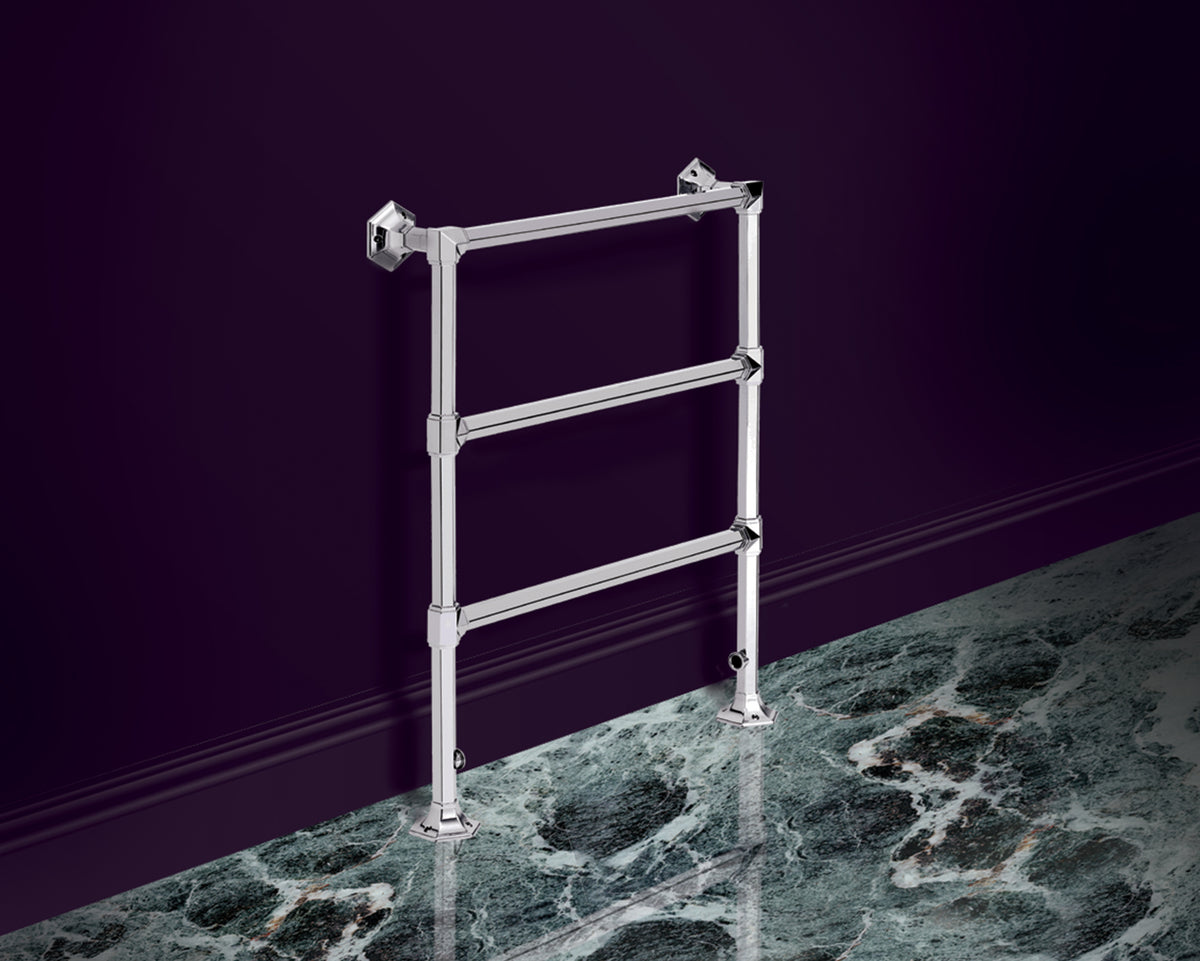 Bard & Brazier Criterion Floor Mounted Towel Rail 1850 x 600mm CTF185/60 — lifestyle