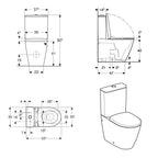 Geberit Smyle 3-in-1 Rimless Close-Coupled Toilet Pack technical drawing