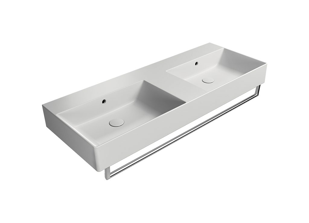 GSI Kube X 120 x 47 double basin in matt white