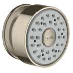 Axor shower head with metallic finish on a white background